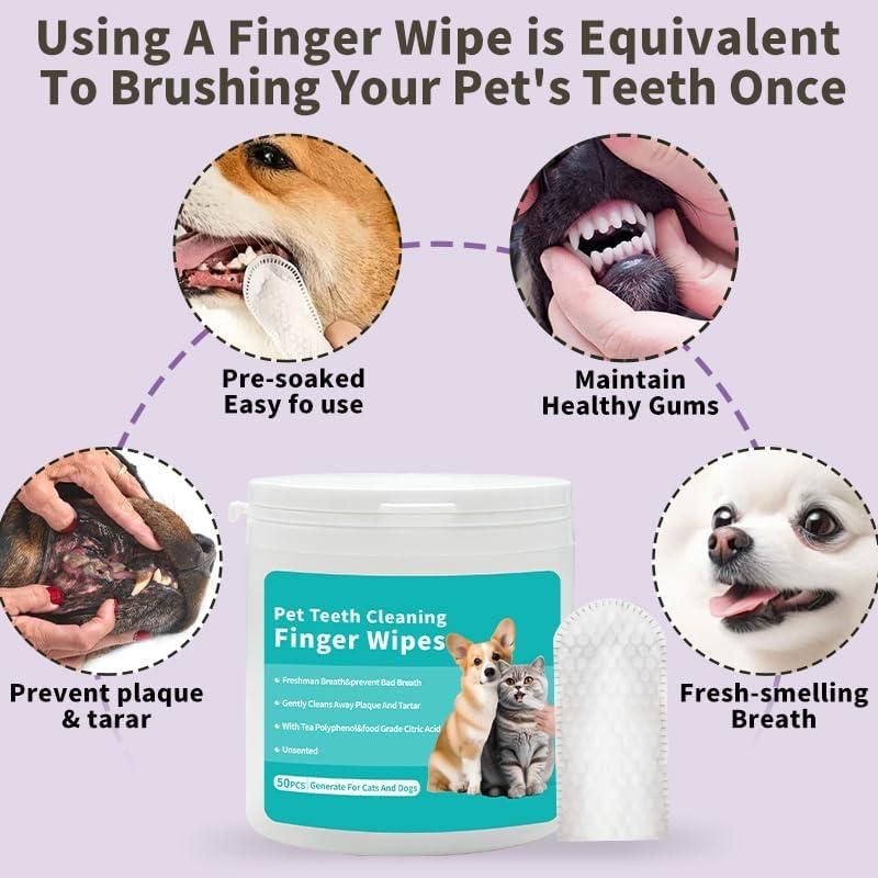 Disposable Dental Finger Wipes For Pets (2 Months Pack)