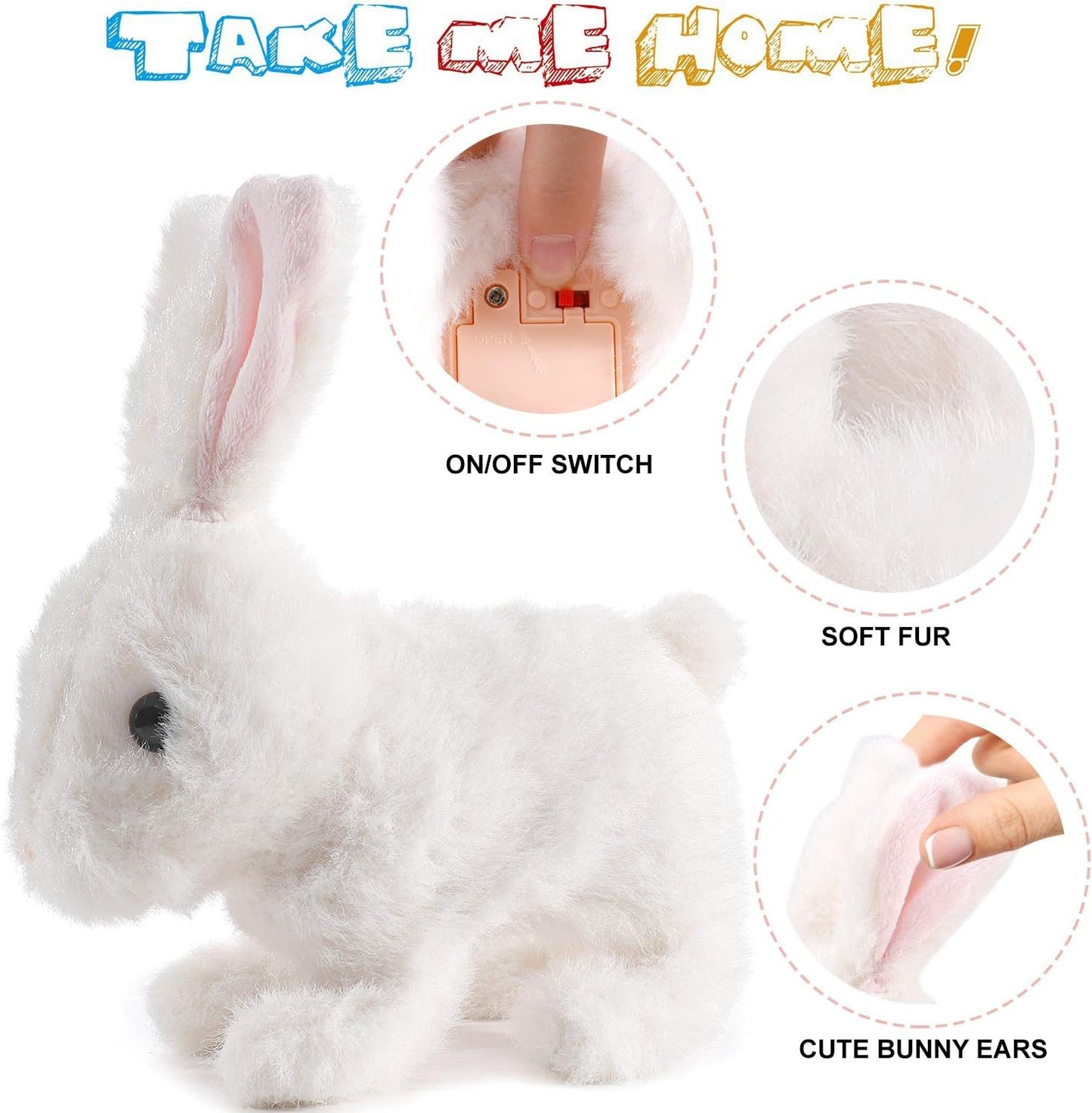 Hopping Bunny Toy Interactive Electronic Pet with Sounds and Movements