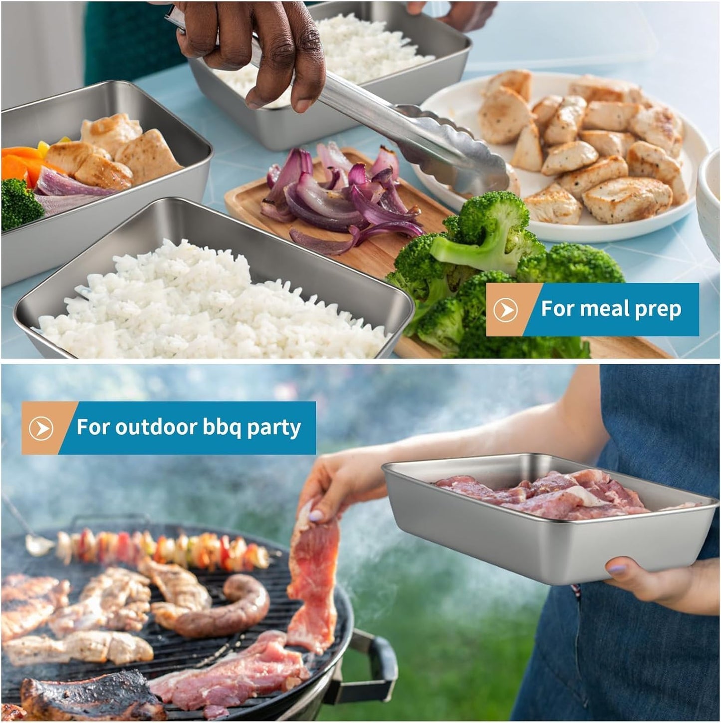Stainless Steel Food Containers with Clear Lid