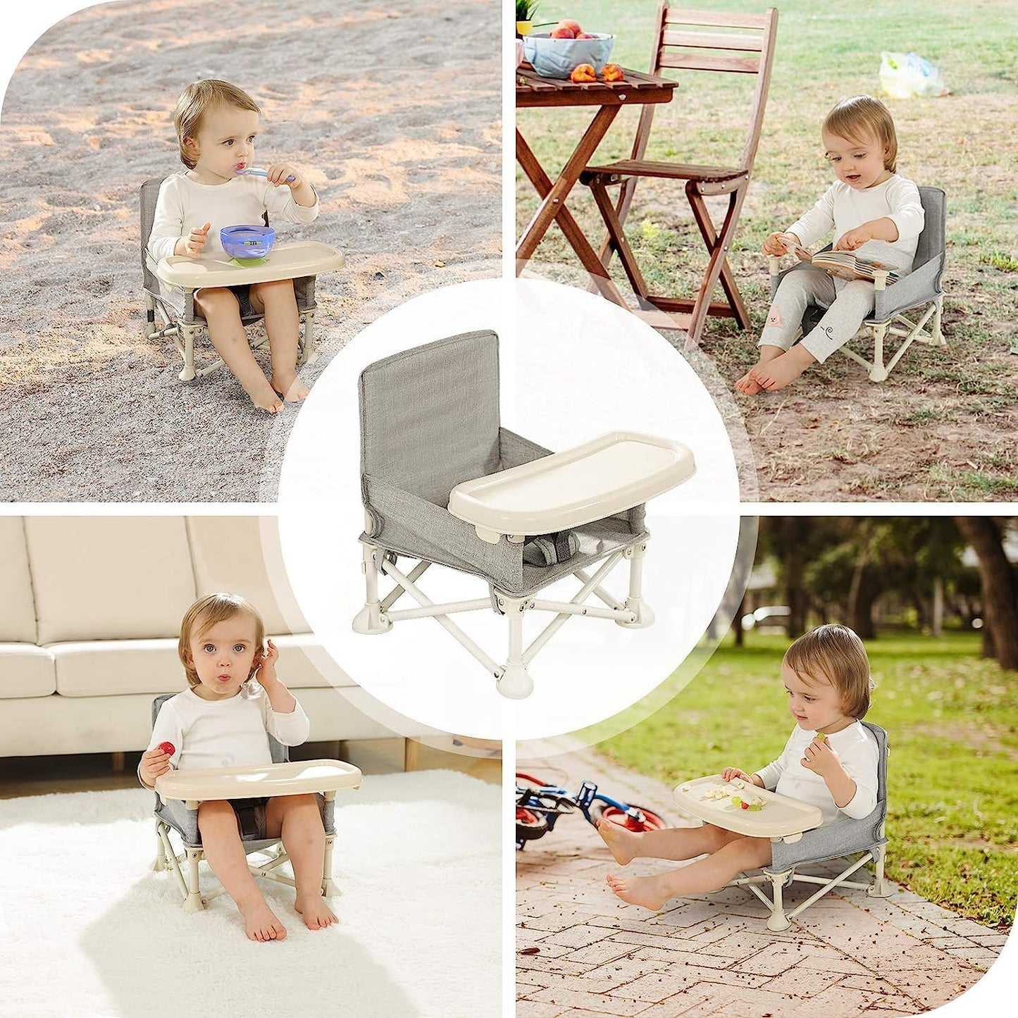 Folding Portable High Chair with Tray