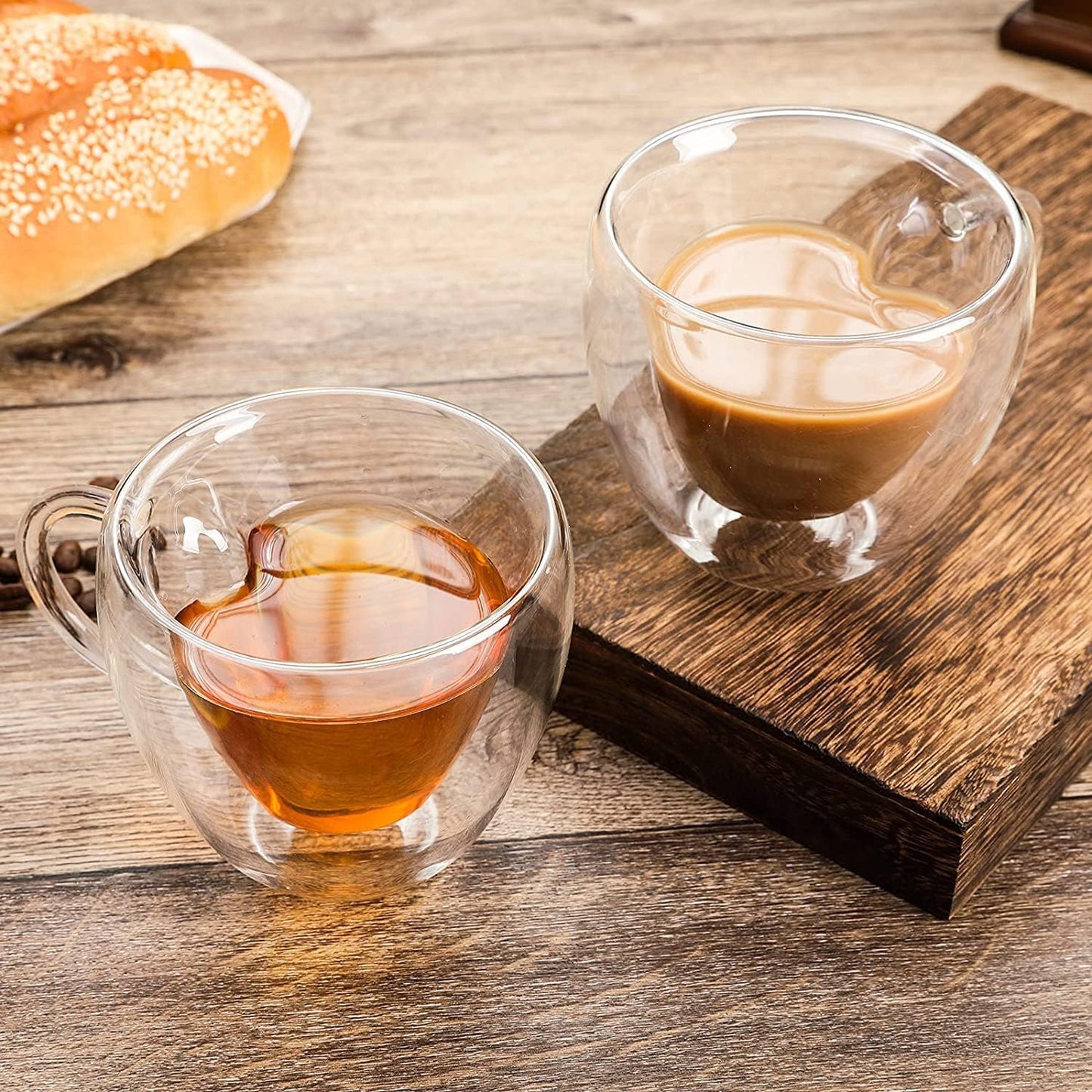 Double Wall Heart Shaped Glass Cup