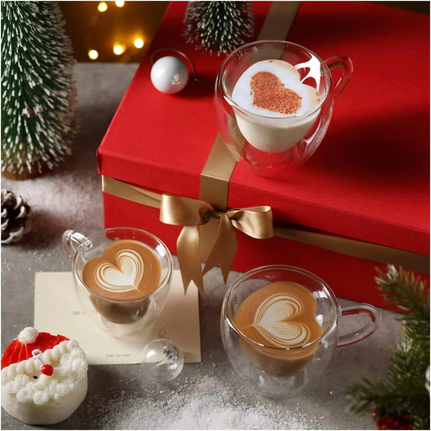 Double Wall Heart Shaped Glass Cup